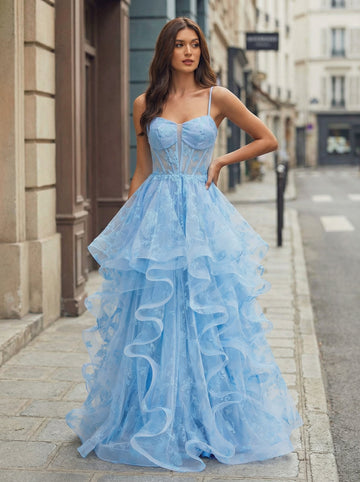 Ball-Gown/Princess Sweetheart Floor-Length Lace Prom Dresses