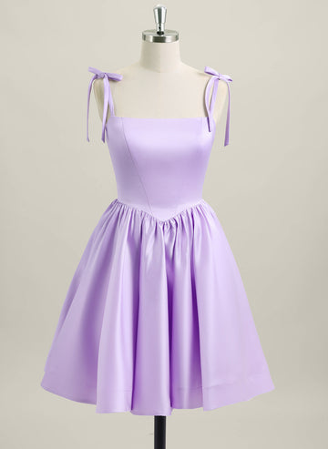 Ball-Gown/Princess Sleeveless Short Satin Homecoming Dress With Bow