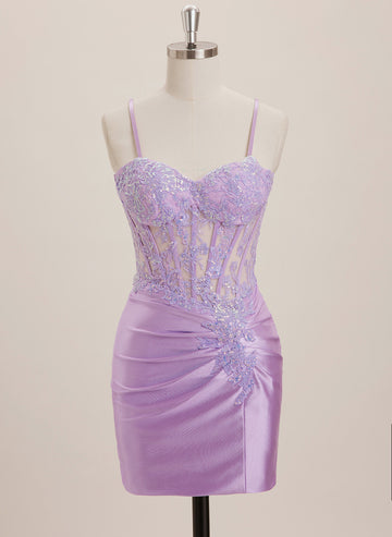 Sheath/Column Sweetheart Short Jersey Mini Dress With Sequins