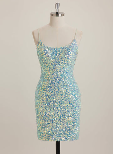 Sheath/Column Square Short Sequin Mini Dress With Sequins