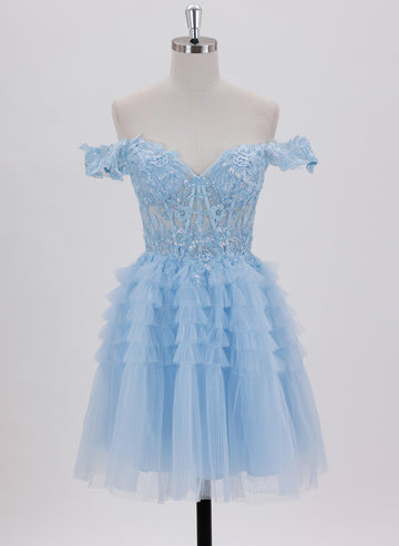 Ball-Gown/Princess Short Tulle Homecoming Dress With Sequins