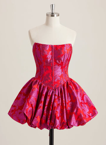 Ball-Gown/Princess Straight Short Jacquard Mini Dress