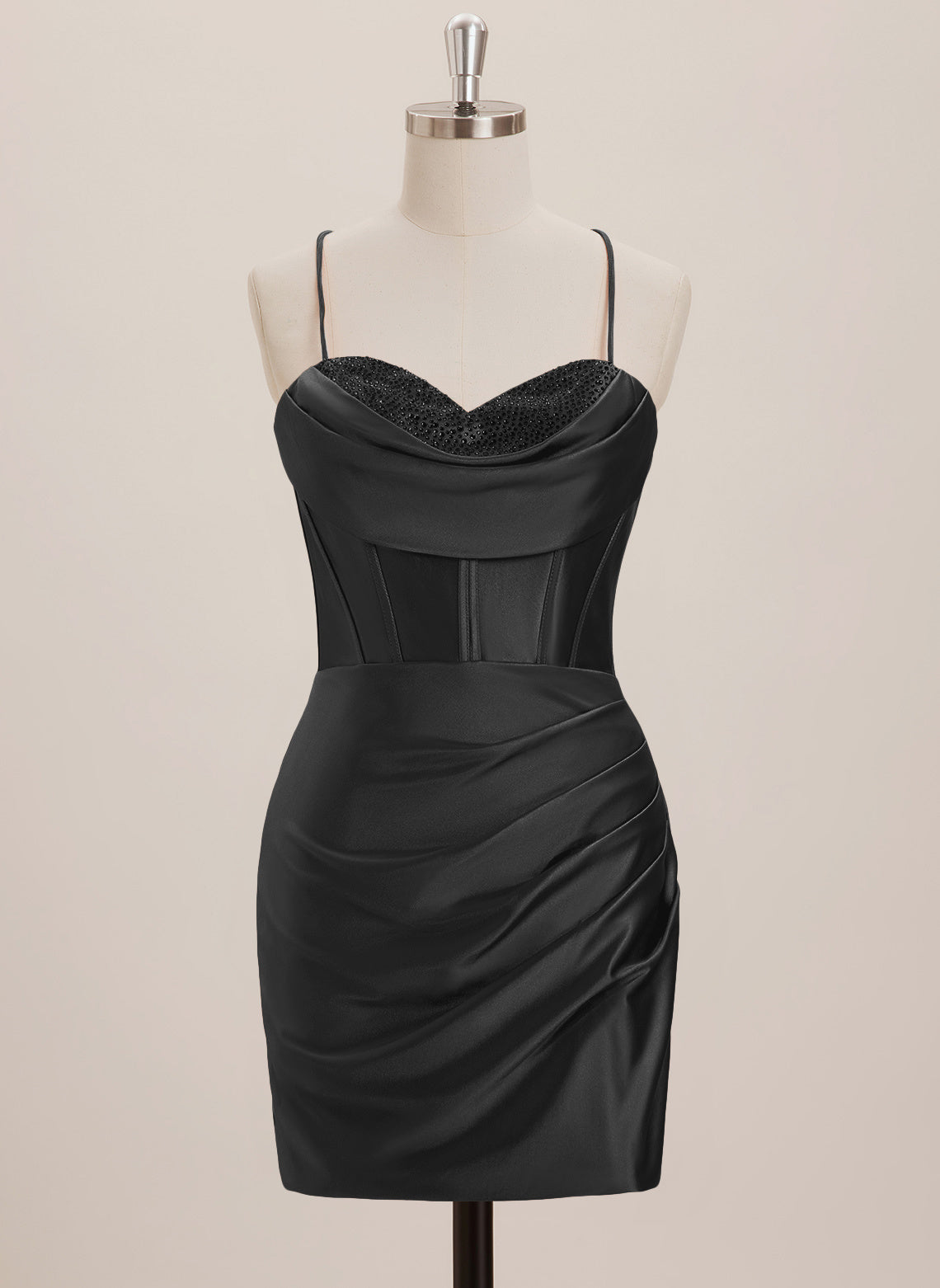 Sheath/Column V-Neck Short Jersey Mini Dress With Sequins
