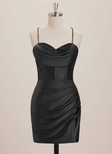 Sheath/Column Sweetheart Short Jersey Mini Dress With Rhinestone