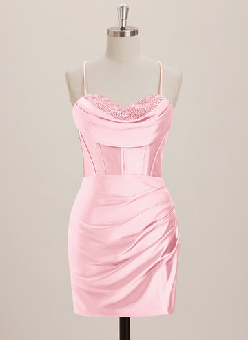 Sheath/Column Sweetheart Short Jersey Mini Dress With Rhinestone