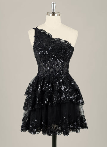 Ball-Gown/Princess Sleeveless Short Tulle Homecoming Dress With Sequins