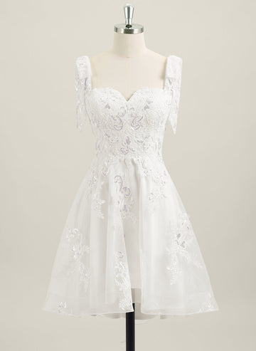 A-line Sleeveless Short Lace Homecoming Dress With Sequins