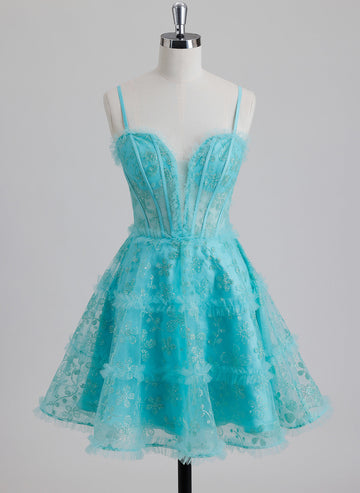 Ball-Gown/Princess Sweetheart Short Tulle Homecoming Dress With Ruffle