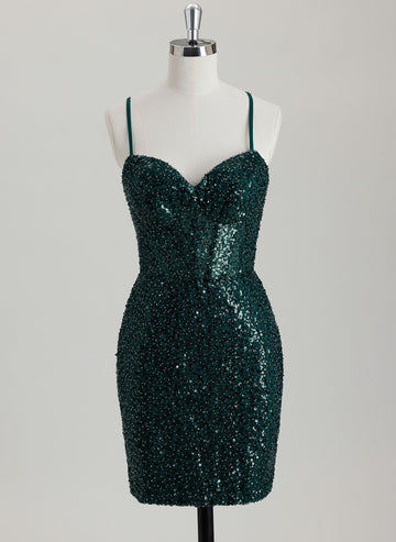 Sheath/Column Sweetheart Short Sequin Homecoming Dress With Sequins