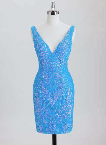 Sheath/Column Short Sequin Homecoming Dress With Sequins