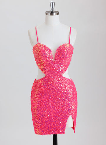 Sheath/Column Short Sequin Homecoming Dress With Sequins