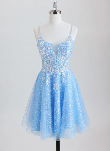 Ball-Gown/Princess Short Lace Homecoming Dress With Sequins