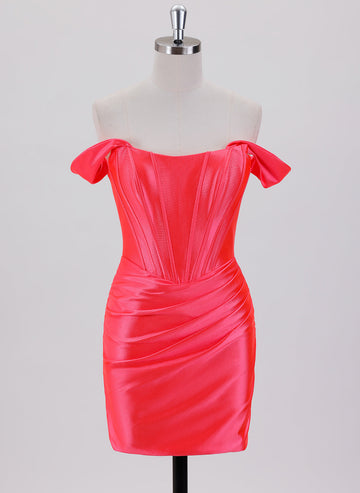 Sheath/Column Short Jersey Homecoming Dress With Pleated