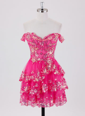 Ball-Gown/Princess Short Tulle Homecoming Dress With Sequins