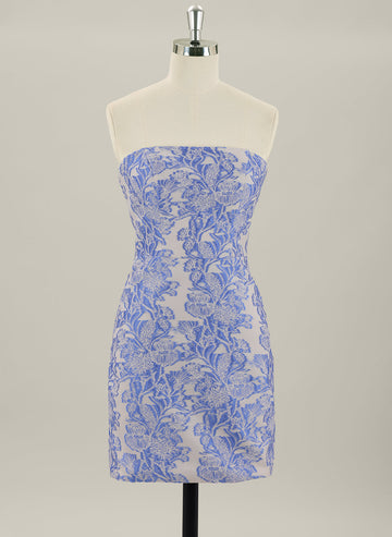 Sheath/Column Sleeveless Short Jacquard Homecoming Dress