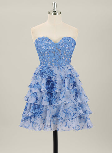 Ball-Gown/Princess Sleeveless Short Organza Homecoming Dress With Ruffle