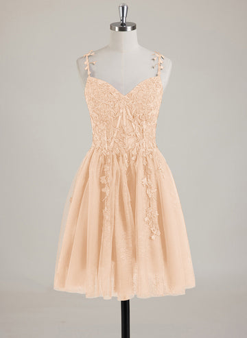 Sleeveless V-Neck Tulle Ball-Gown/Princess Mini Dress