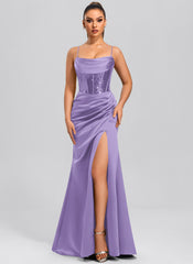 Sheath/Column Cowl Floor-Length Sequin Satin Maxi Dresses With Sequins