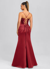 Sheath/Column Cowl Floor-Length Sequin Satin Maxi Dresses With Sequins