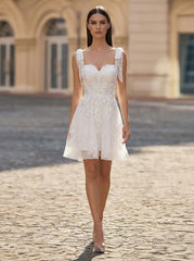 A-line Sleeveless Short Lace Homecoming Dress With Sequins