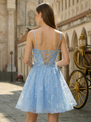 Ball-Gown/Princess Sweetheart Short/Mini Tulle Prom Dresses With Beading Sequins