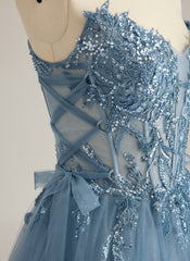 Ballkleid/Prinzessin V-Ausschnitt Sweep-Schleppe Tüll Ballkleid mit Perlenstickerei und Pailletten