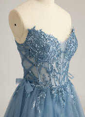 Ballkleid/Prinzessin V-Ausschnitt Sweep-Schleppe Tüll Ballkleid mit Perlenstickerei und Pailletten
