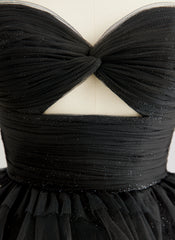 Ball-Gown/Princess Sweetheart Floor-Length Tulle Prom Dresses With Pleated