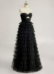Ball-Gown/Princess Sweetheart Floor-Length Tulle Prom Dresses With Pleated