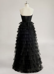 Ball-Gown/Princess Sweetheart Floor-Length Tulle Prom Dresses With Pleated
