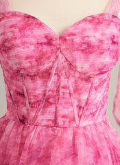 Ball-Gown/Princess Sweetheart Floor-Length Organza Prom Dresses With Bow