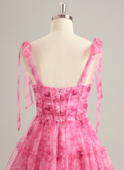Ball-Gown/Princess Sweetheart Floor-Length Organza Prom Dresses With Bow