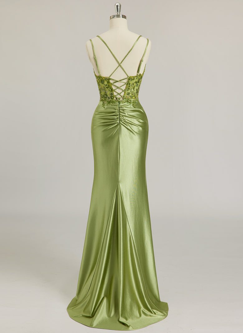 Trumpet/Mermaid V-Neck Sweep Train Jersey Prom Dresses With Sequins Be Glorile Trumpet/Mermaid V-Neck Sweep Train Jersey Prom Dresses With Sequins Be Glorile