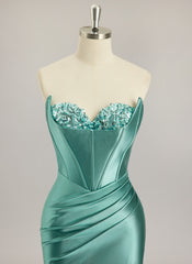 Trumpet/Mermaid Sweetheart Sweep Train Jersey Prom Dresses With Sequins