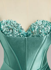 Trumpet/Mermaid Sweetheart Sweep Train Jersey Prom Dresses With Sequins