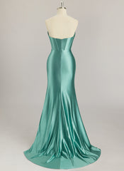 Trumpet/Mermaid Sweetheart Sweep Train Jersey Prom Dresses With Sequins