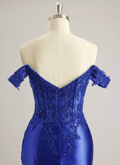 Sheath/Column Off the Shoulder Short/Mini Jersey Prom Dresses With Sequins Beading