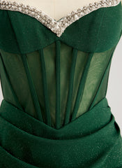 Sheath/Column V-Neck Short/Mini Jersey Prom Dresses With Rhinestone Beading