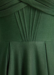 A-line Sweetheart Floor-Length Jersey Prom Dresses With Pleated