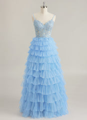 Ballkleid/Prinzessin V-Ausschnitt Bodenlang Tüll Ballkleid mit Spitzenapplikation und Strass