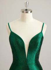 Sheath/Column V-Neck Short/Mini Jersey Prom Dresses With Rhinestone