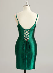 Sheath/Column V-Neck Short/Mini Jersey Prom Dresses With Rhinestone