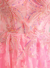Ballkleid/Prinzessin Herzausschnitt Kurz/Mini Tüll Ballkleid mit Perlenstickerei und Pailletten