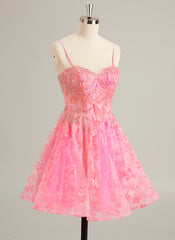 Ballkleid/Prinzessin Herzausschnitt Kurz/Mini Tüll Ballkleid mit Perlenstickerei und Pailletten