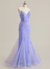 Robe De Bal Sirène en Dentelle Col V Longueur au Sol