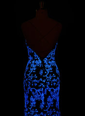 Robe De Bal Sirène en Dentelle Col V Longueur au Sol