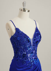 Trumpet/Mermaid V-Neck Sweep Train Jersey Lace Maxi Dresses With Pleated Sequins