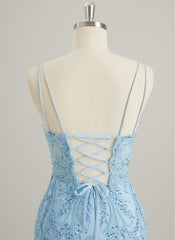 Trumpet/Mermaid V-Neck Sweep Train Lace Maxi Dresses With Sequins