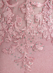 Trumpet/Mermaid V-Neck Sweep Train Lace Jersey Maxi Dresses With Rhinestone