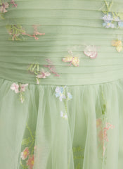 A-line Sweetheart Mini Lace Mini Dress With Bow Pleated